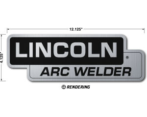 Lincoln SA-200, SA-250 "Lincoln Arc Welder" Satin Black Photometal Nameplate