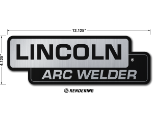Lincoln SA-200, SA-250 "Lincoln Arc Welder" Satin Silver Photometal Nameplate