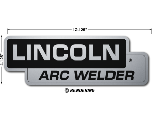 Lincoln SA-200, SA-250 "Lincoln Arc Welder" Matte Black Photometal Nameplate