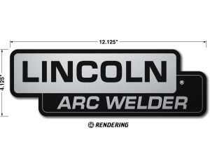 Lincoln SA-200, SA-250 "Lincoln Arc Welder" Matte Silver Photometal Nameplate