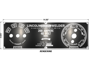 Short Hood Faceplate - Etched Silver Lettering over Mirrored Stainless Steel Background (9SM6549 / M6549)