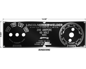 Lincoln Short Hood Faceplate 4-Selector Gloss Black Photometal (9SM6549 / M6549)