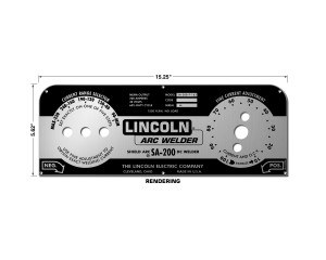 Lincoln SA-200 Mirrored Gloss Photometal BLACK NAMEPLATE/FACEPLATE (9SM10926-B / M10926-B)