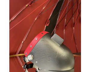 Corn Silk Carbon Fiber Welding Hood "Chopped Top"-Red-No Flip-Up