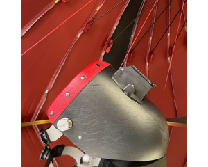 Corn Silk Carbon Fiber Welding Hood "Chopped Top"-Red-Sellstrom Flip-Up