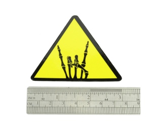Triangle Skeleton Hand Helmet Sticker