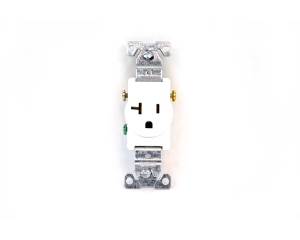 Single Receptacle Outlet WHITE 120-VOLT 20-AMP