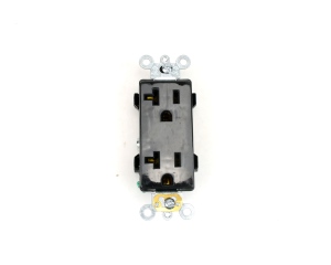 Black Decora Duplex Receptacle 20A 125V