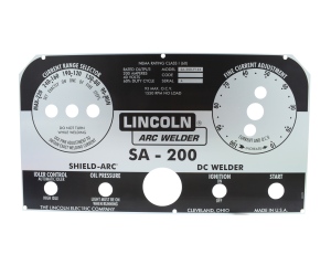 Lincoln SA-200 Black Face NAMEPLATE/FACEPLATE (9SL5171 / L5171)
