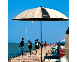 Pipeliners Cloud 8' Khaki Canopy 60MPH Tested Umbrella