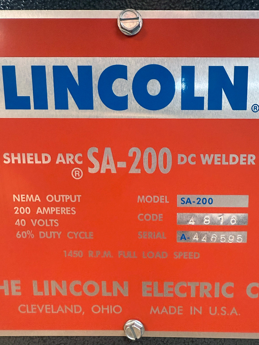 Close-up of faceplate showing code number